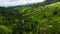 Tropical landscape with Tea estate among the mountains. Tea plantations. Sri Lanka.