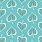 Tropical leaf pattern design in green and teal, modern vector seamless repeat of hand drawn palm leaves.