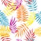 Tropical leaf seamless pattern. Abstract plants swatch for design brthday card, modern party invitation, spring or summer season