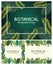 Tropical leafs in frames and letterings botanical backgrounds designs