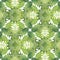 Tropical leafy vector seamless pattern. Green palm leaves and branches on white background. Ornamental spring summer repeat nature