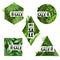 Tropical leaves emblems. Set of five tropical leafy emblems on the topic of summer sales and discounts. Juicy green