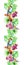 Tropical leaves, exotic bird, orchid flowers. Seamless border. Watercolor stripe