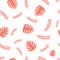 Tropical leaves monstera seamless pattern in Colour year 2019 Pantone Living Coral