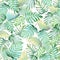Tropical leaves seamless pattern of Monstera philodendron and pa