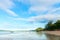 Tropical log wide shallow coastline tropical beach