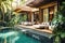 Tropical luxury retreat: luxurious villa with pool and palms