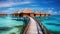 tropical maldivian overwater bungalows