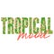 Tropical Mood t-shirt print with exotic plants.