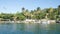 Tropical ocean and beach with sail boat yacht in the Tobago Cays, Saint Vincent and the Grenadines, Caribbean.