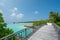 Tropical ocean lagoon view from the bridge at Maldives