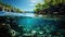 Tropical Palm Tree Jungle Cove Shoreline Coastal Vacation Travel Wallpaper Nature Background