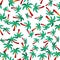 Tropical palms - seamless pattern. Small colorful palms are randomly arranged.