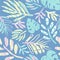 Tropical pant leaf seamless pattern. Summer hand drawn palm tree. Simple abstract organic shapes.