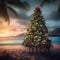 Tropical Paradise Holiday: Christmas on the Beach at Sunset