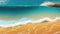Tropical Paradise: An Idyllic Beachscape with Vibrant Illustrative Vector Art AI-Generated Design