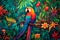 Tropical Paradise: Interactive Parrot Art in the Exotic Jungle