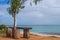 Tropical paradise resort in Mozambique at coast of Indian Ocean, perfect view on the ocean
