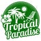 Tropical paradise stamp