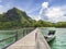 Tropical Paradise.Tourism resort destination ,summer vacation trip and travel concept.Marijite Bridge wooden bridge walkaway,