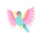 Tropical Parrot Bird with Iridescent Plumage Vector Illustration
