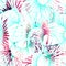 Tropical Pastel Seamless Pattern. Summer Jungle