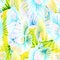 Tropical Pastel Seamless Pattern. Summer Jungle