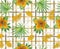 tropical pattern background with yellow hibiscus rosa. Exotic flower wallpaper, digital paper, raster illustration