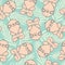 Tropical pattern with cute sloth