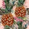 Tropical pattern with pineapples