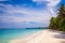 Tropical perfect beach with beautiful palms and