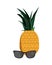 tropical pineapple sunglasses accessory isolated design