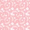 Tropical pink flowers seamless repeat pattern.