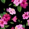 Tropical Pink Hibiscus Flower Seamless Pattern. Floral Summer Background for Fabric Textile, Wallpaper, Decor, Wrapping