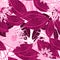 Tropical pink spotted flowers in a seamless pattern
