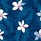 Tropical Plumeria floral seamless pattern