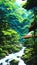 Tropical rainforest landscape illustration ai generated