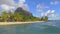 Tropical resort on Mauritius, view from water