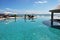 Tropical resort. Poolside and sea view