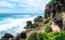 Tropical rocky ocean view in Mozambique coastline