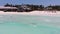 Tropical Sandy Beach with Clear Ocean, Tidal Waves and Hotels, Zanzibar, Aerial