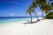 Tropical, sandy beach on a island in the Maldives