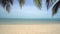 Tropical Sandy Beach by the Sea, Summer Holiday Background. Travel and Beach Vacation, Empty Copy Space for Text