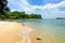 Tropical sandy beach of St John Island, Singapore