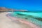 Tropical sandy beach with turquoise water, in Elafonisi, Crete