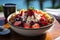 Tropical Scene: Acai Bowl adorned with fruits and granola., generative IA