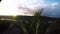 Tropical scene, Sunrise, Panorama, view from one island to another. Early morning on island Nusa Lembongan, Bali