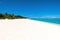 Tropical scenery - beautiful beach with ocean and blue sky of Mauritius, Le Morne