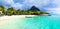 Tropical scenery - beautiful beaches of Mauritius island, Le Morne