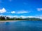 Tropical scenery with blue waters and sky